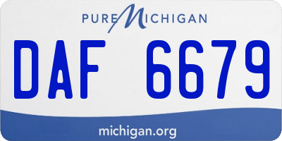 MI license plate DAF6679