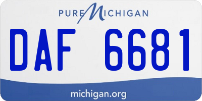 MI license plate DAF6681