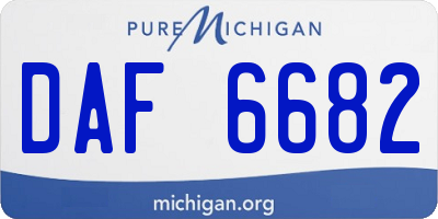 MI license plate DAF6682
