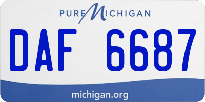 MI license plate DAF6687
