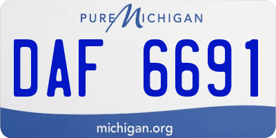 MI license plate DAF6691