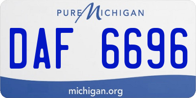 MI license plate DAF6696