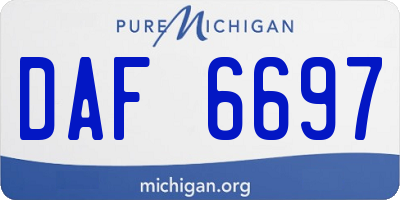 MI license plate DAF6697