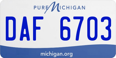 MI license plate DAF6703