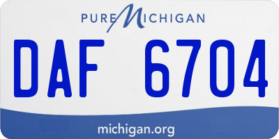 MI license plate DAF6704