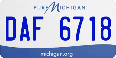 MI license plate DAF6718