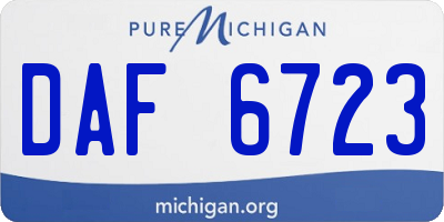 MI license plate DAF6723