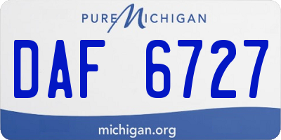 MI license plate DAF6727