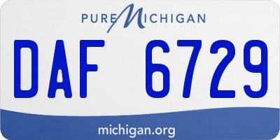 MI license plate DAF6729