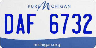 MI license plate DAF6732