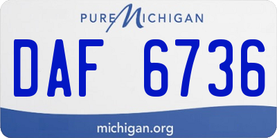 MI license plate DAF6736