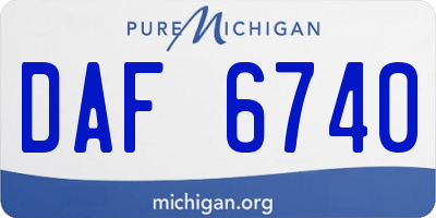 MI license plate DAF6740