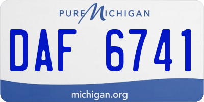 MI license plate DAF6741