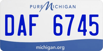 MI license plate DAF6745