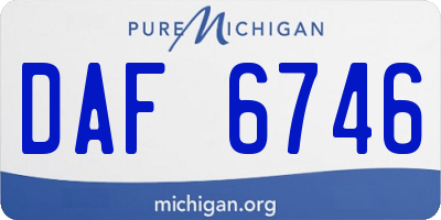 MI license plate DAF6746