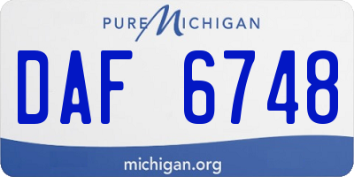 MI license plate DAF6748