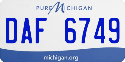 MI license plate DAF6749