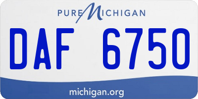 MI license plate DAF6750