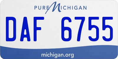MI license plate DAF6755