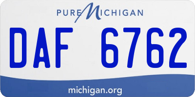 MI license plate DAF6762