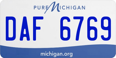 MI license plate DAF6769