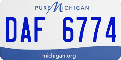 MI license plate DAF6774