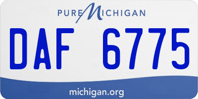 MI license plate DAF6775