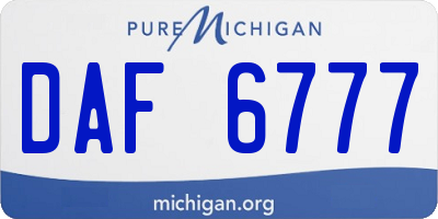 MI license plate DAF6777