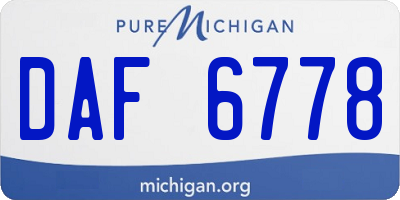MI license plate DAF6778