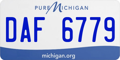 MI license plate DAF6779