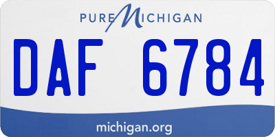 MI license plate DAF6784