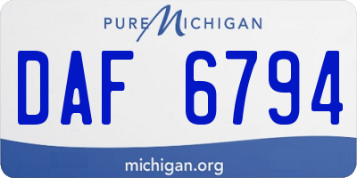 MI license plate DAF6794