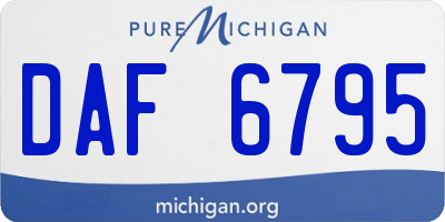 MI license plate DAF6795