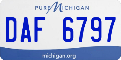 MI license plate DAF6797