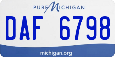 MI license plate DAF6798