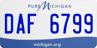 MI license plate DAF6799