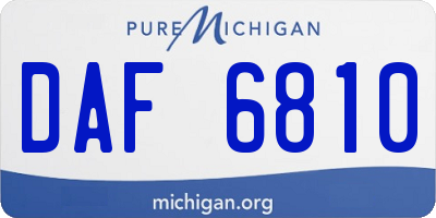 MI license plate DAF6810