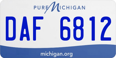 MI license plate DAF6812