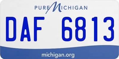 MI license plate DAF6813