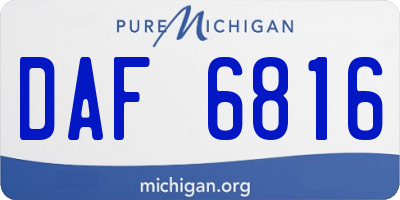 MI license plate DAF6816