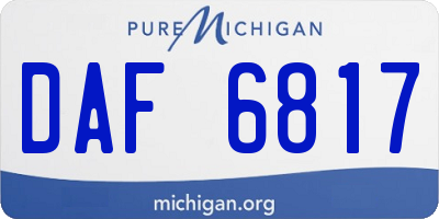 MI license plate DAF6817