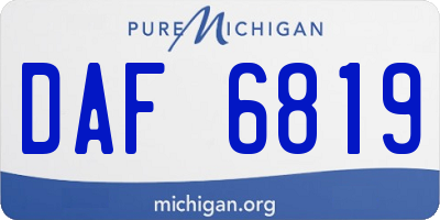 MI license plate DAF6819