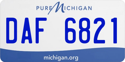 MI license plate DAF6821
