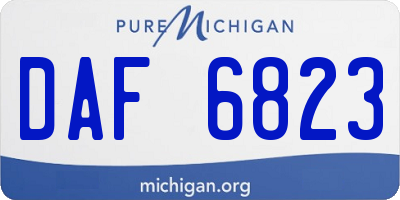 MI license plate DAF6823