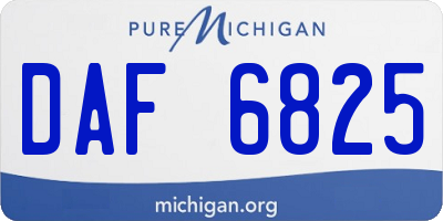 MI license plate DAF6825