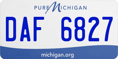 MI license plate DAF6827