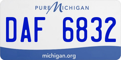 MI license plate DAF6832
