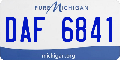 MI license plate DAF6841