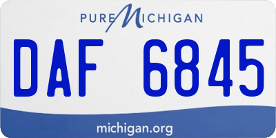 MI license plate DAF6845