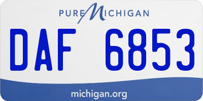 MI license plate DAF6853
